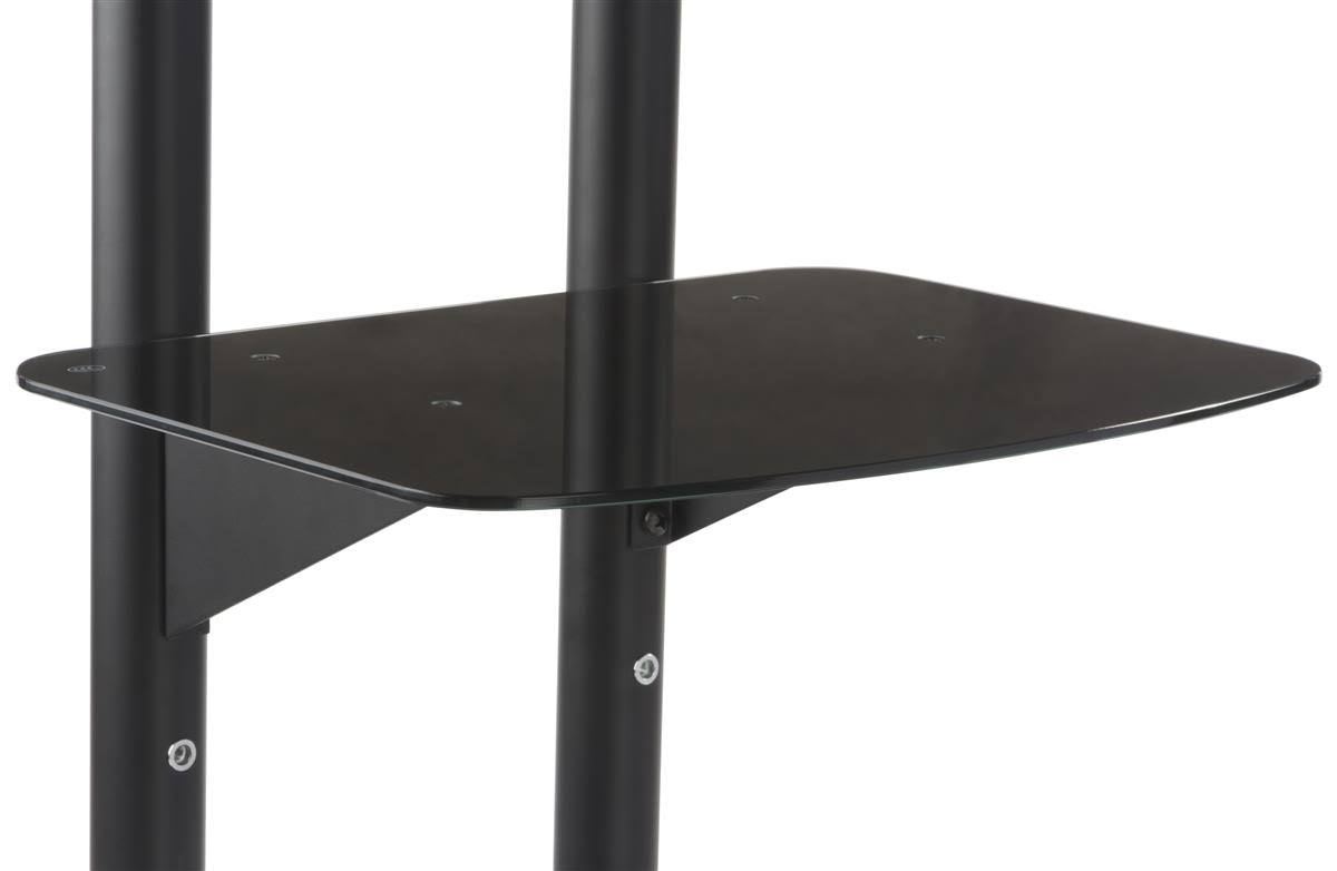Rolling TV Cart with Shelf, Height Adjustable Black U34774