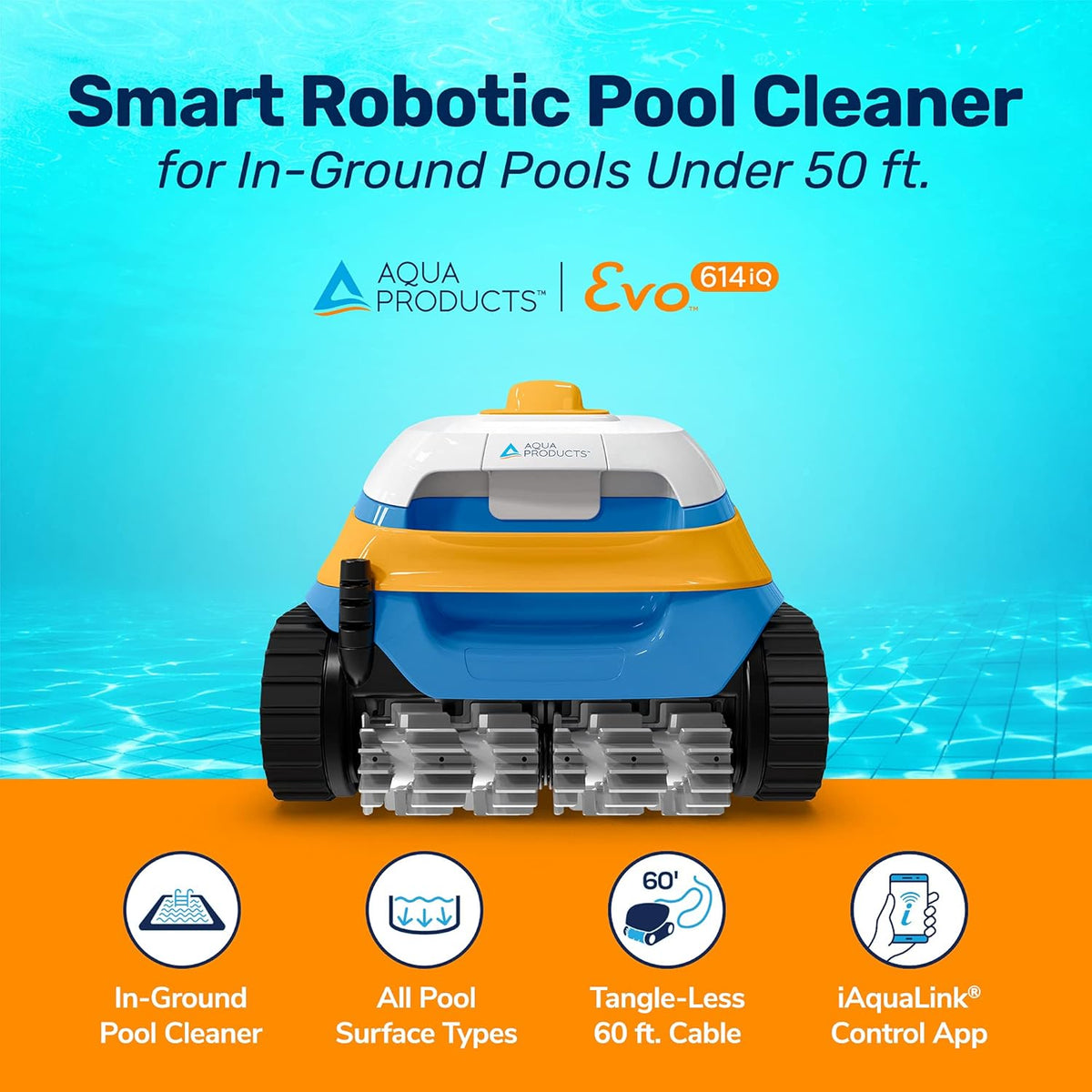 Robotic Pool Cleaner with 60ft Swivel Cable H44513