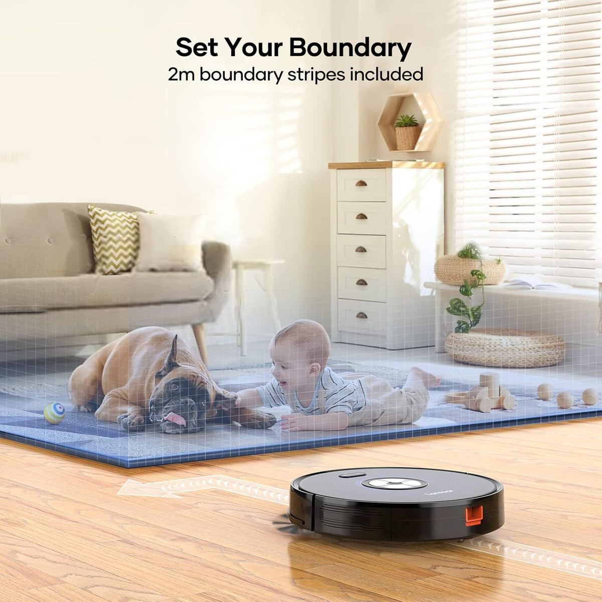 Robot Vacuum Cleaner, 2500Pa Suction, Mopping, App Control, Ultra-Slim T112998