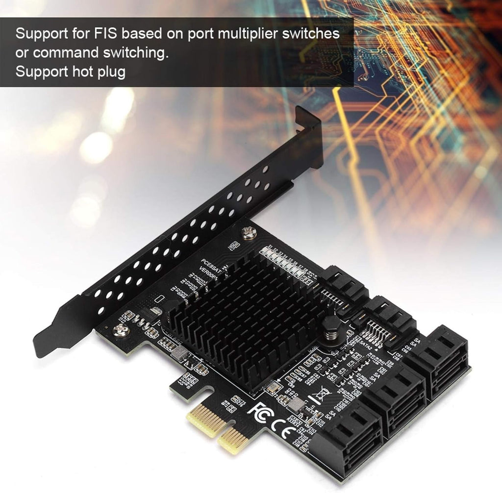 PCI-E to SATA3.0 Controller Expansion Card 8-Port, Pack of 2 Y227
