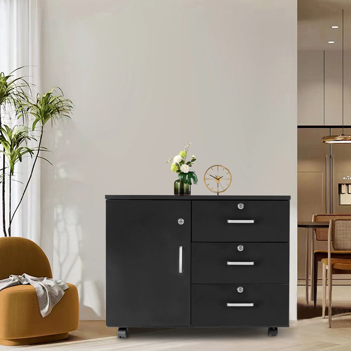 3 Drawer Lockable Mobile Filing Cabinet I603