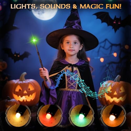 Light Up Magic Wand with Sounds & 4 Color Lights 4PCS N88970