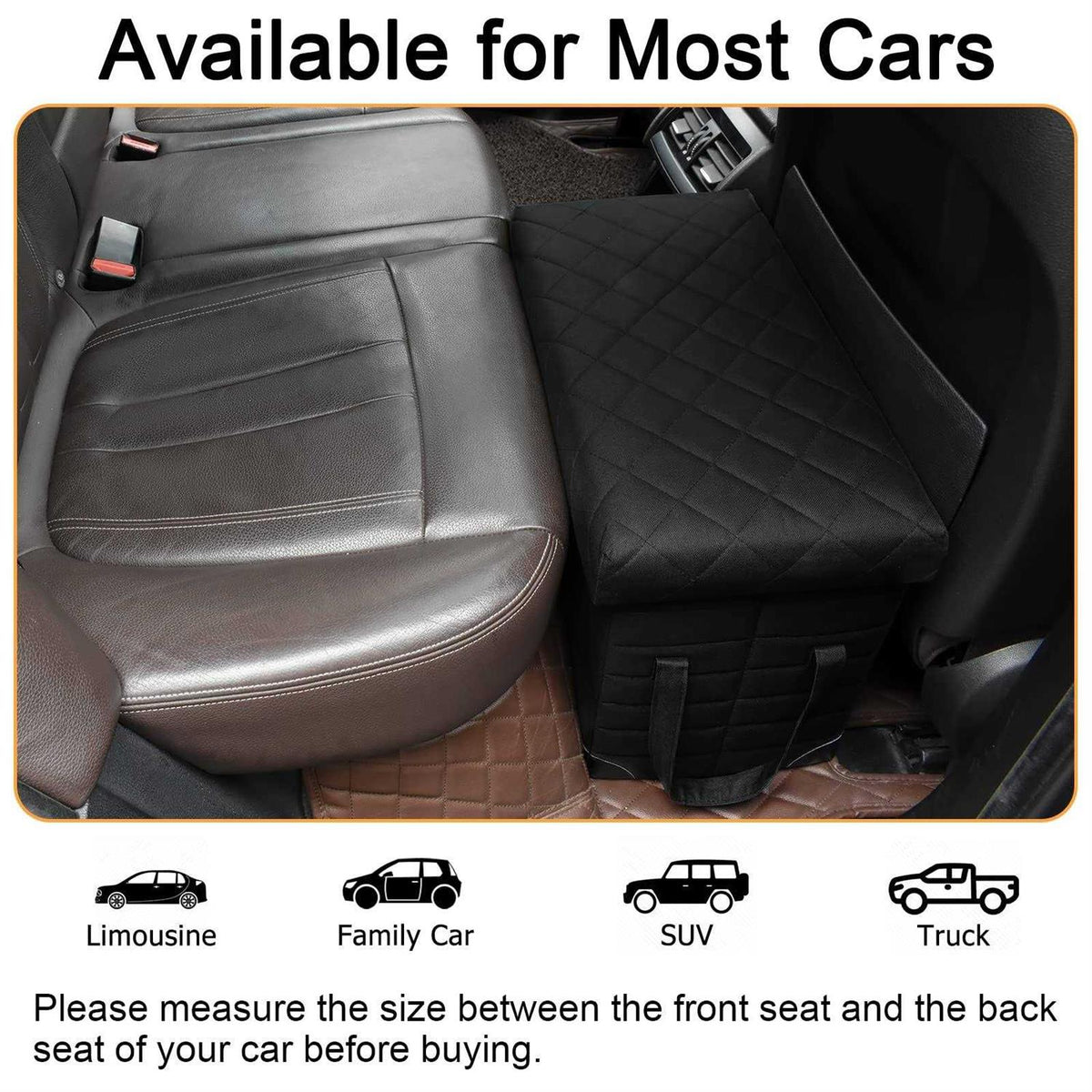 Car Back Seat Extender for Large Dogs with Storage E951