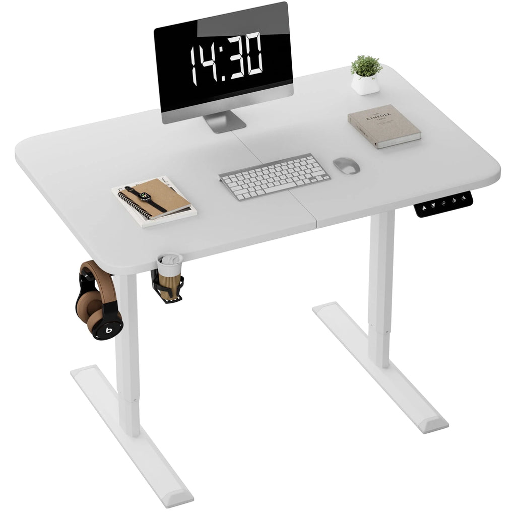 Electric Height Adjustable 43 inch Standing Desk White V8991