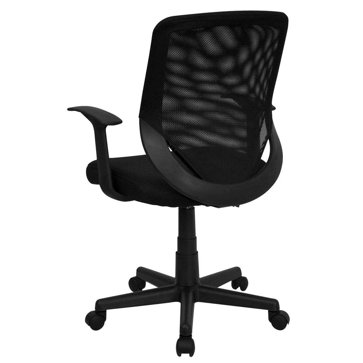 Black Mesh Swivel Task Office Chair with T-Arms R6219