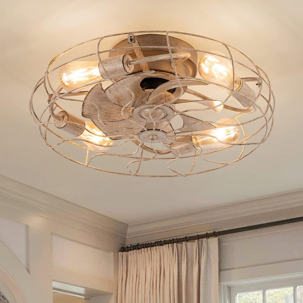 20'' Low Profile Caged Ceiling Fan with Lights Z597