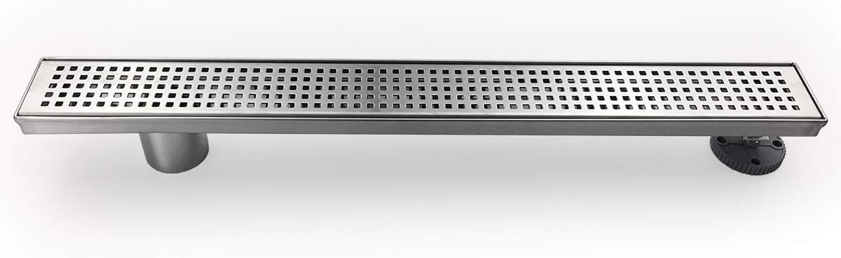 Brushed 304 Stainless Steel Rectangle Linear Shower Drain with Hair Strainer X68324