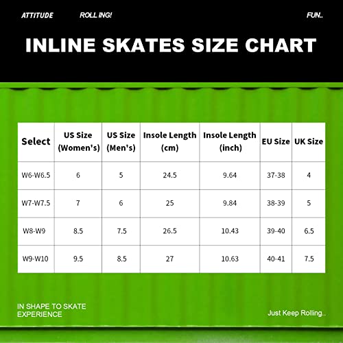 Inline Skates with Durable Outer Shell and ABEC-7 Bearings G4429