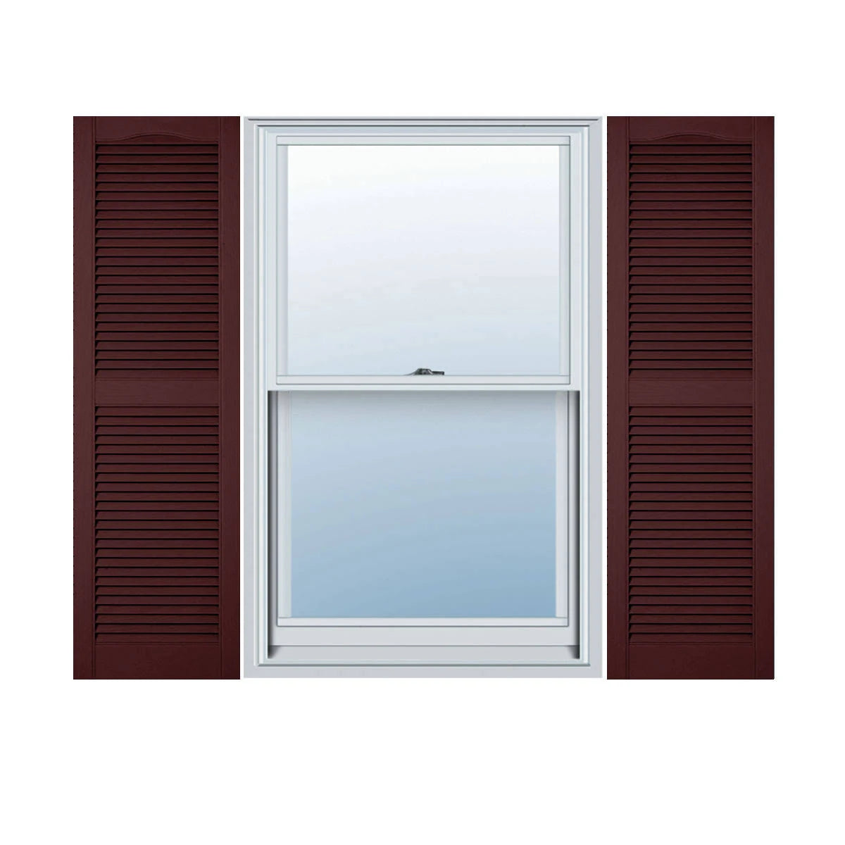 Vinyl Cathedral Top Open Louver Shutters K876