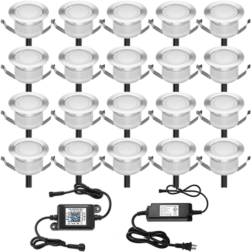 LED Deck Lights Kit 10pcs RGBW Low Voltage Recessed Waterproof Outdoor G286029