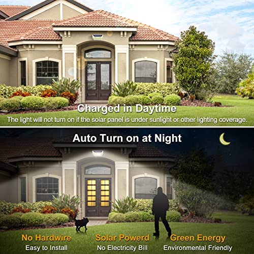 White Solar Outdoor Lights Motion Sensor IP67 Waterproof with 3 Lighting Modes Z839022