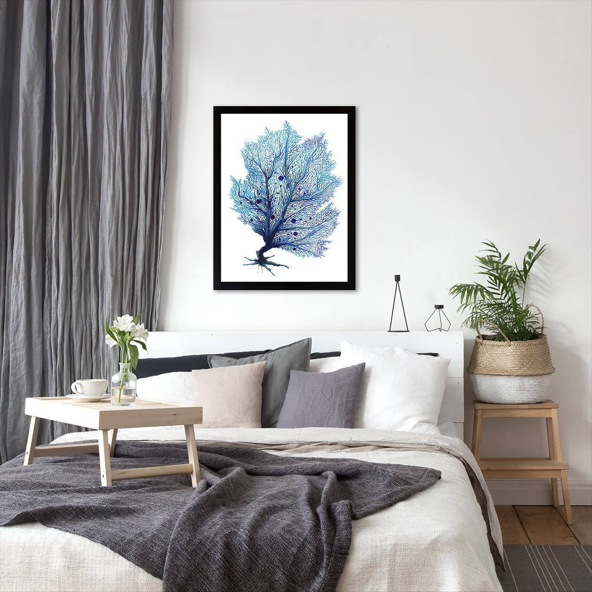 Blue Fan Coral Black Frame M580754
