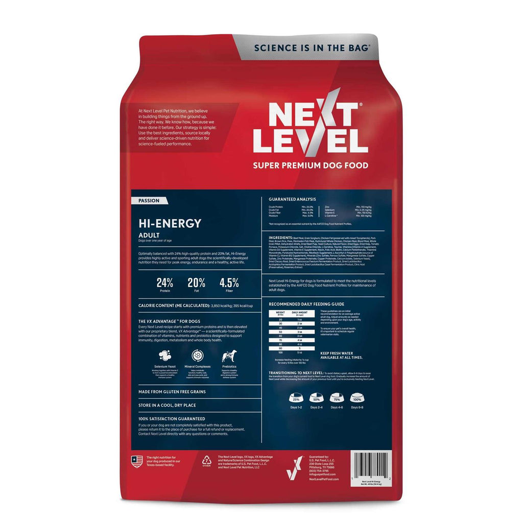 Next Level Hi-Energy Adult Dry Dog Food E2475