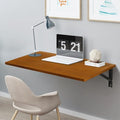 Natural Pine Wood Wall Mounted Folding Table 39 Inch Z46587