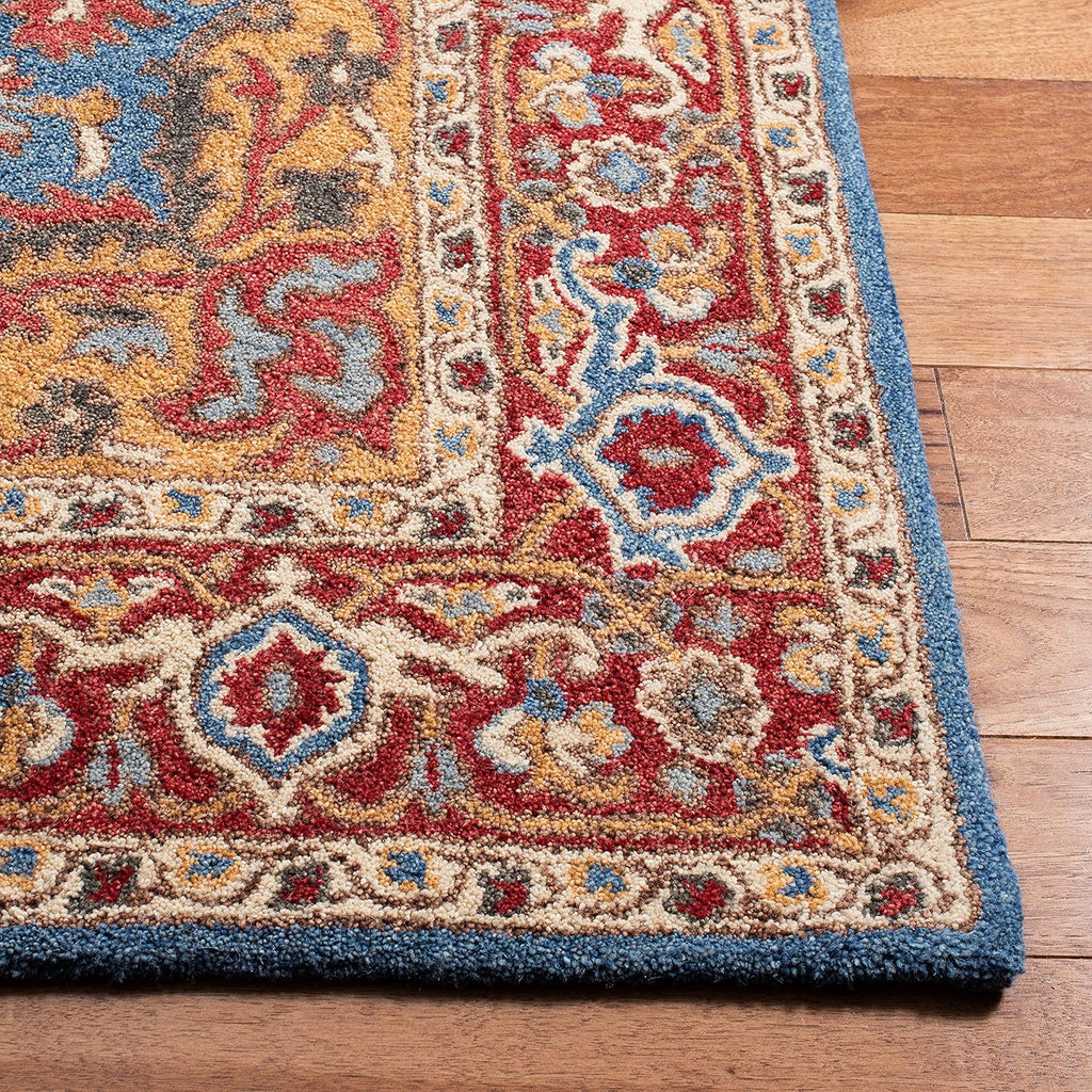 8' x 10' Red Blue Handmade Traditional Oriental Wool Area Rug Q70830