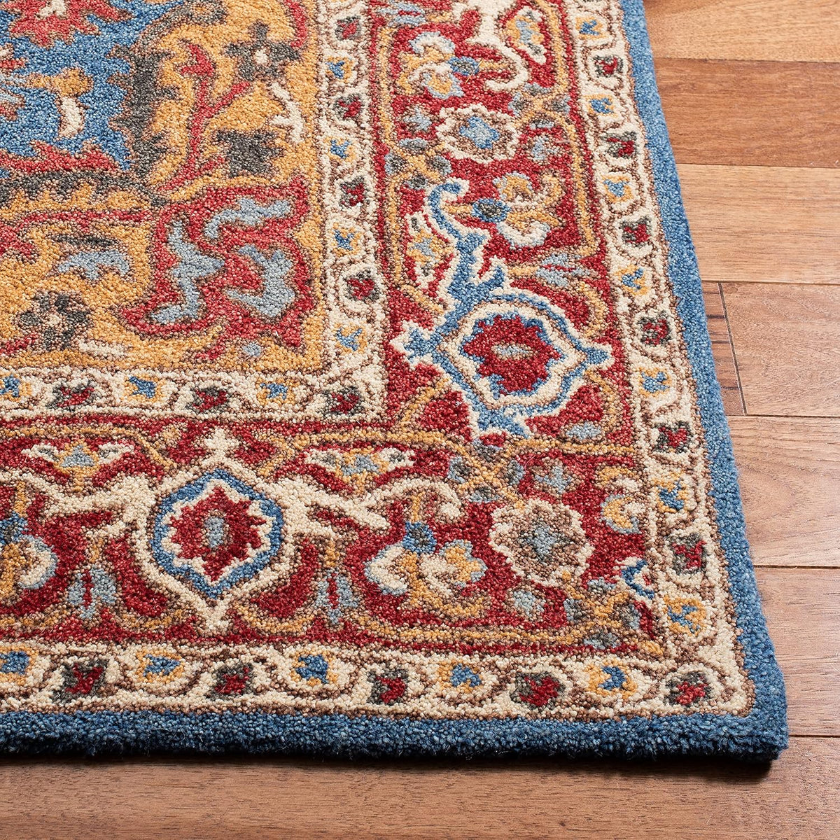 8' x 10' Red Blue Handmade Traditional Oriental Wool Area Rug Q70830