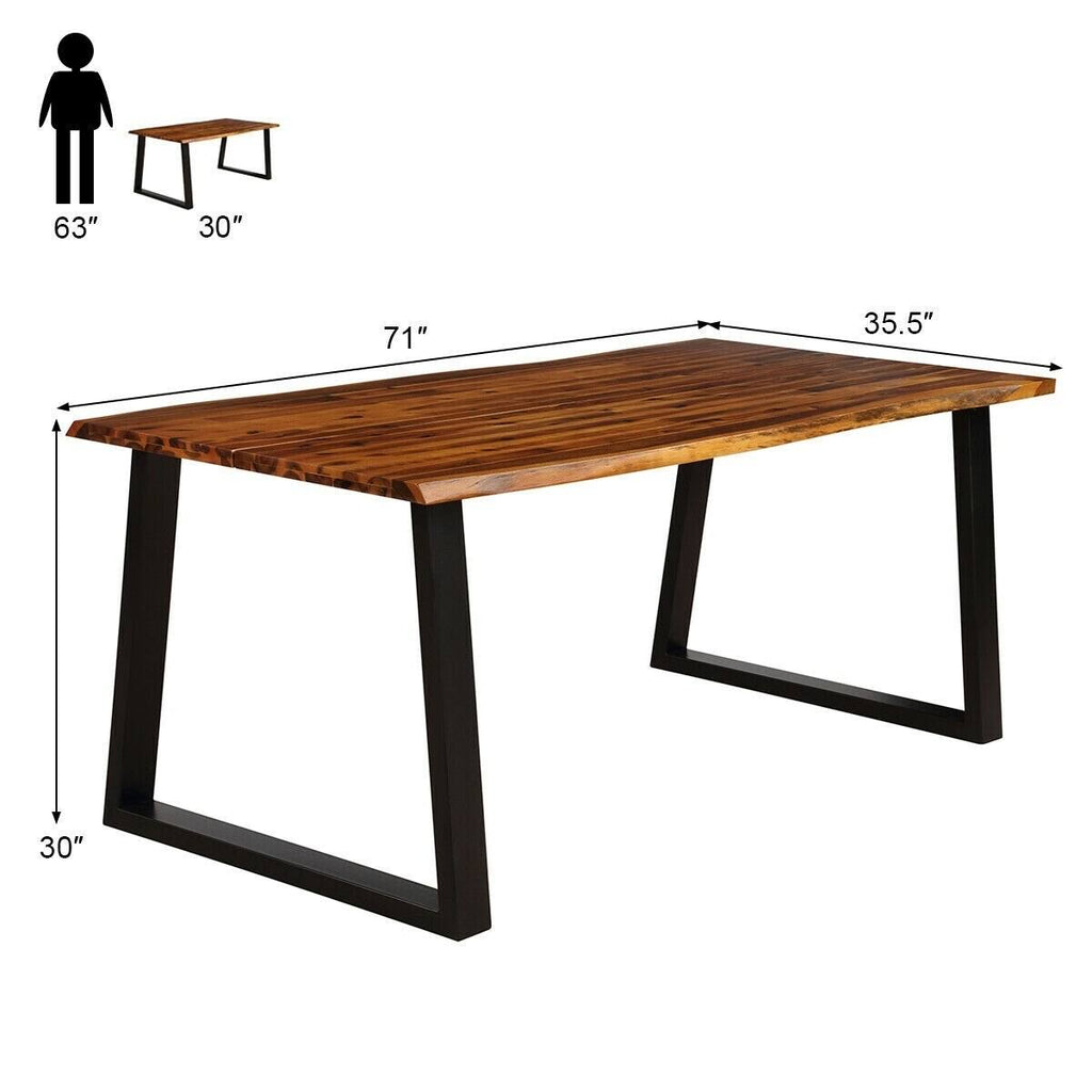 Brown Rectangular Acacia Wood Dining Table R3002