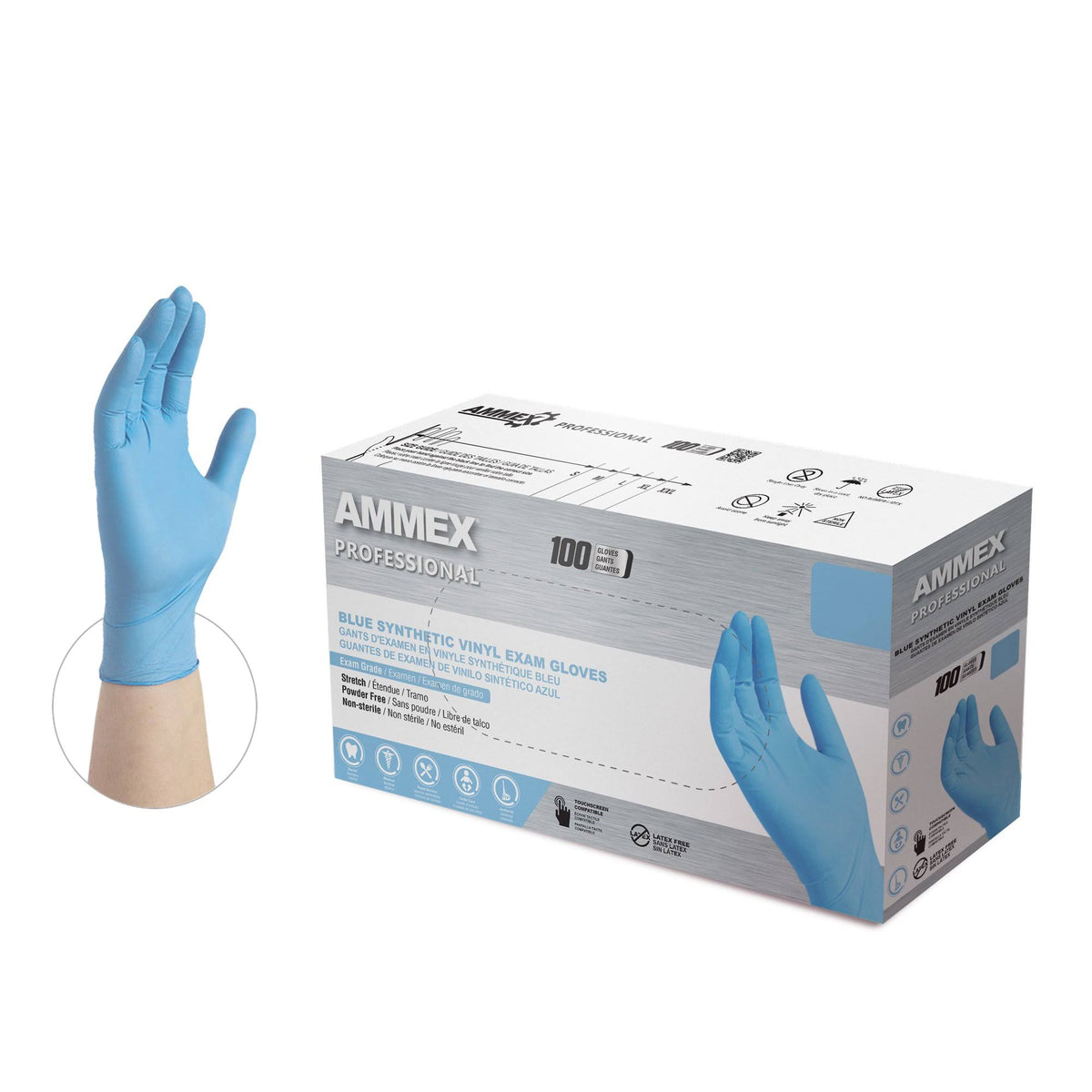 Blue X-Large Vinyl Gloves 1000/Case Q436