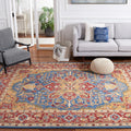 8' x 10' Red Blue Handmade Traditional Oriental Wool Area Rug Q70830