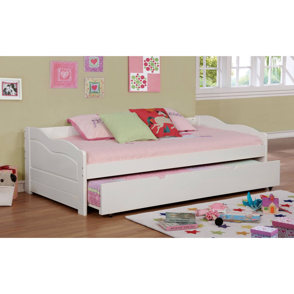 Brown Twin Wooden Daybed with Trundle Y61265