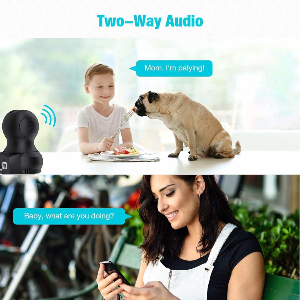 2K HD WiFi Pet Camera with Night Vision C44032