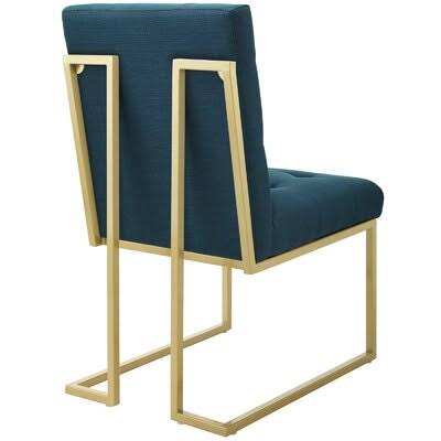 Tufted Upholstered Metal Side Chair Azure U271