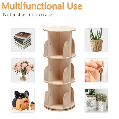 2 Tier 360° Rotating Shelves Bookshelf X365431