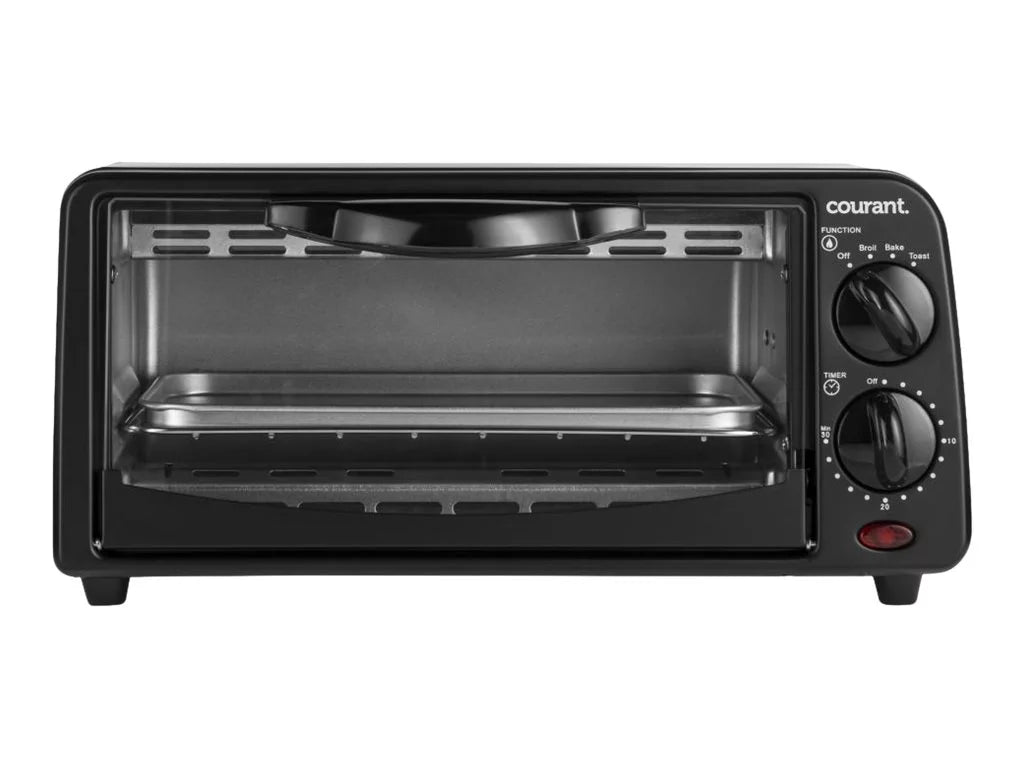 2 Slice Compact Toaster Oven with Bake Tray and Toast Rack, Black N84946