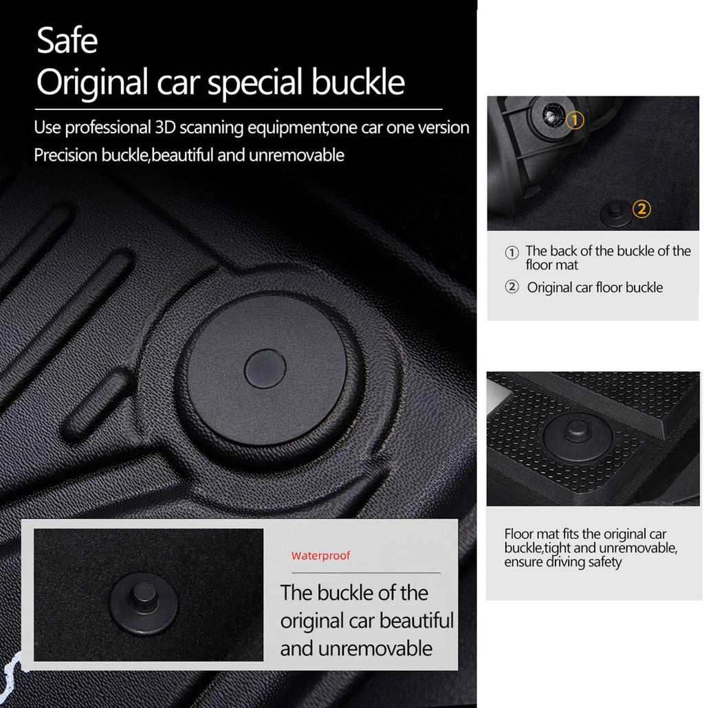 Heavy Duty Trunk Floor Mats for Hyundai Palisade 7 Seats 8 Seats Black L7019