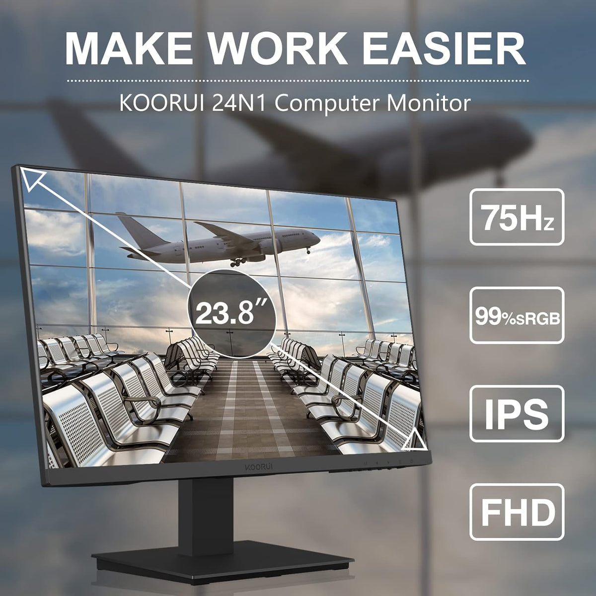 23.8 Inch FHD 1080p IPS 75Hz Computer Monitor M454281