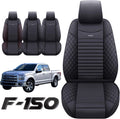 Waterproof Leather Truck Seat Covers Full Set Black-Red Y197