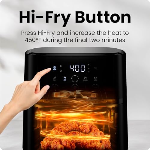 6 QT Compact Air Fryer with Touchscreen Controls and Nonstick Basket G6853
