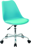 Teal Polyurethane Armless Task Chair with Casters L616