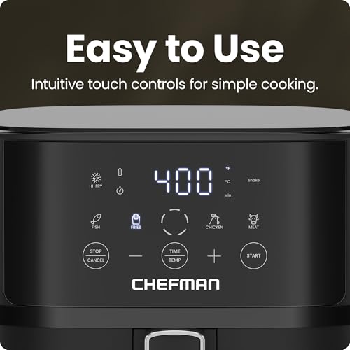 6 QT Compact Air Fryer with Touchscreen Controls and Nonstick Basket G6853