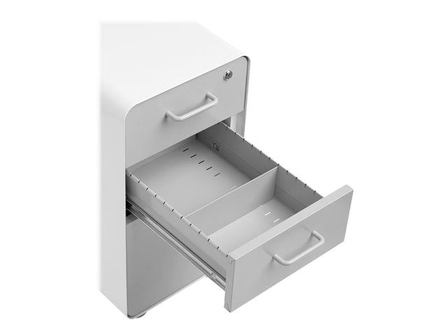 White Light Gray 3-Drawer Rolling File Cabinet W1982