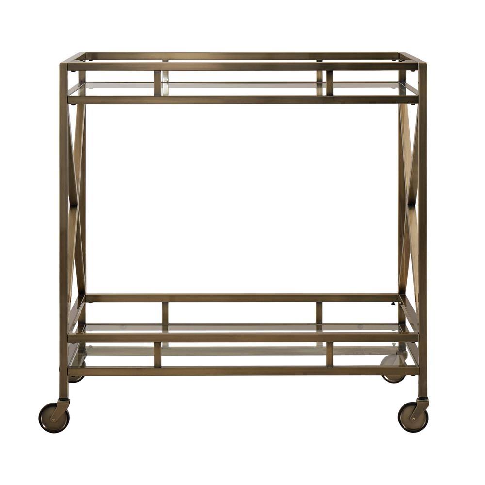 Antique Brass Bar Cart C1376
