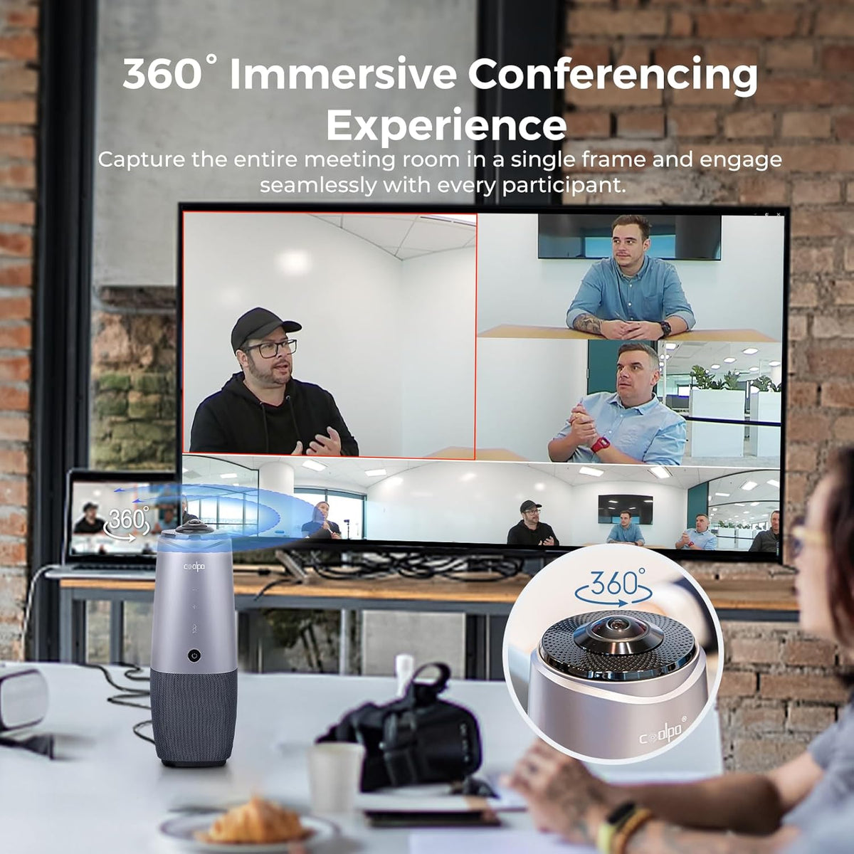 4K Conference Room Camera with Speaker and Microphone C66484