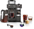 Black and Stainless Steel Espresso & Coffee System, 12-Cup Carafe, Built-in Frother W941197