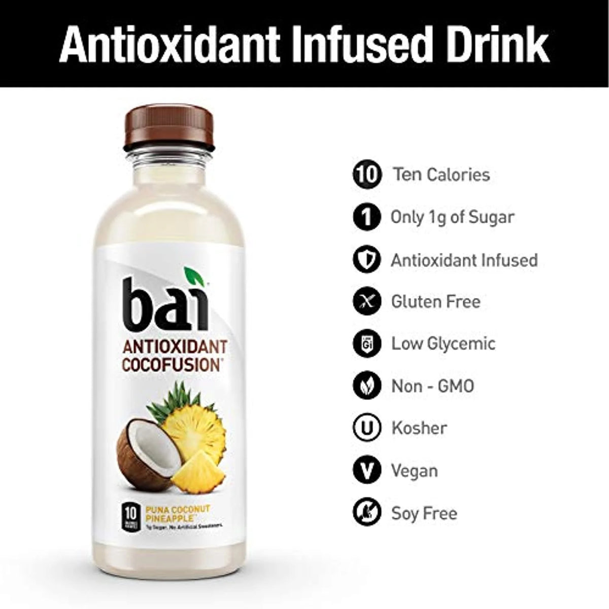 Coconut Flavored Water, 18 Fluid Ounce Bottles, Pack Of 12 Y151361