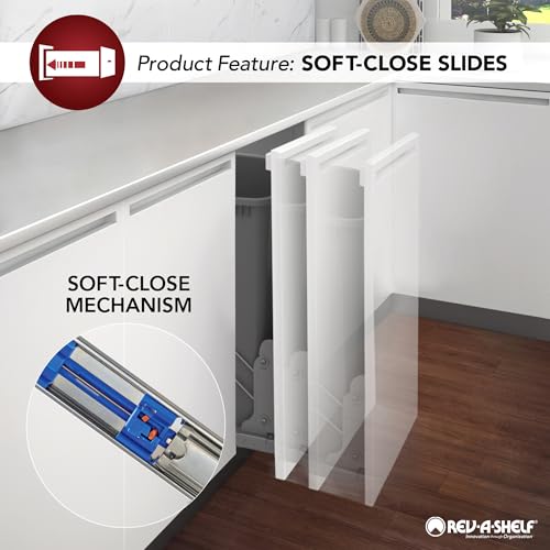11 Inch Base Pullout Kitchen Cabinet Organizer with Stainless Steel Utensil Storage Bin F676828