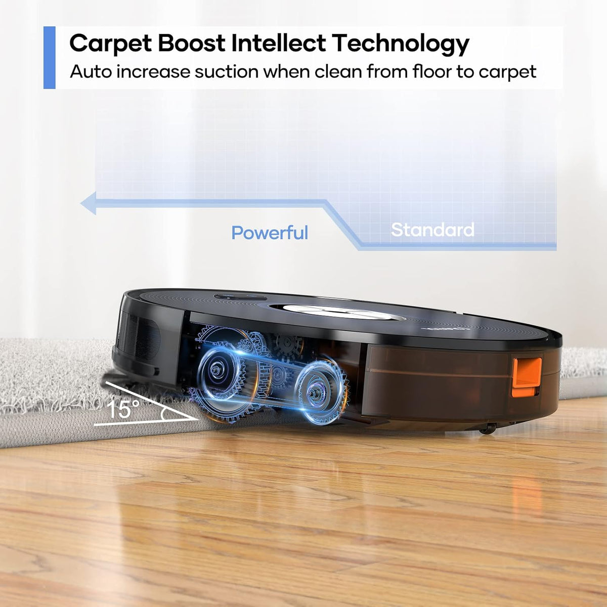 Robot Vacuum Cleaner, 2500Pa Suction, Mopping, App Control, Ultra-Slim T112998