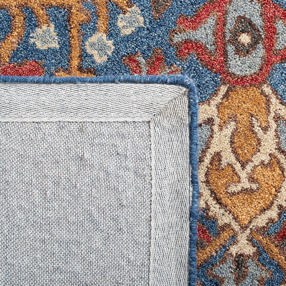 8' x 10' Red Blue Handmade Traditional Oriental Wool Area Rug Q70830