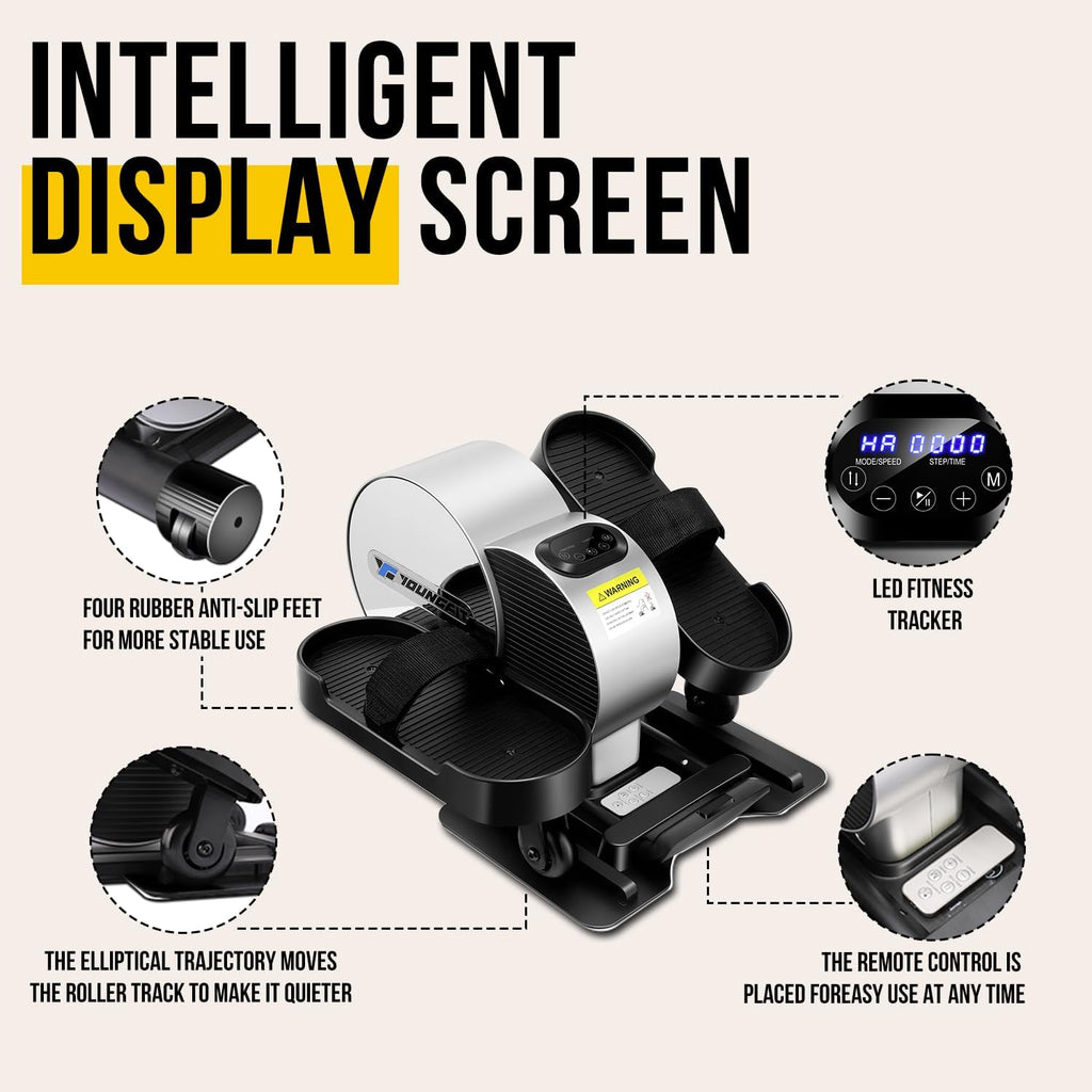 Portable Electric Seated Pedal Ellipse Machine with Remote and App Control, LCD Display C49435