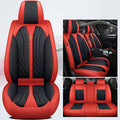 Black Red Synthetic Leather Car Seat Cover Set B9208