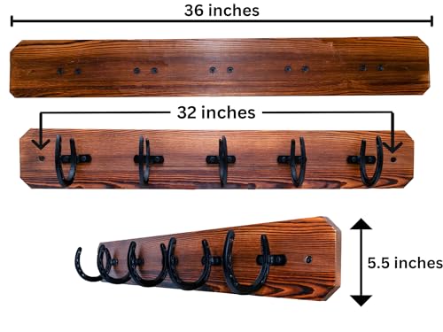 36.5" Wooden Wall Mounted Coat Rack with Hooks D766043