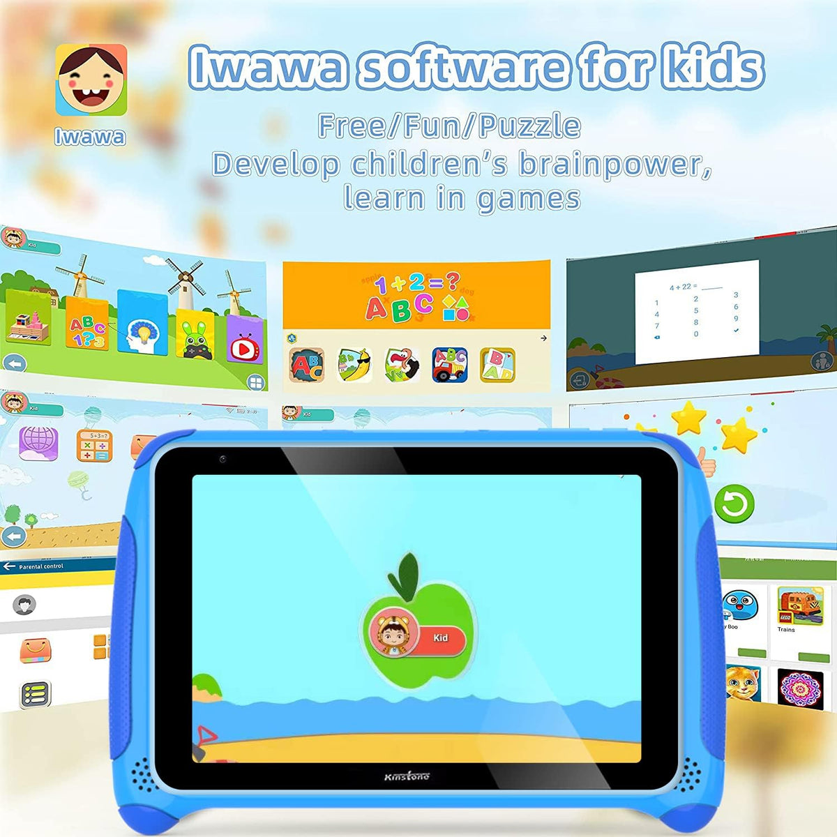 7 inch Kids Tablet Android 11 32GB 2GB RAM Blue Pack of 2 T519