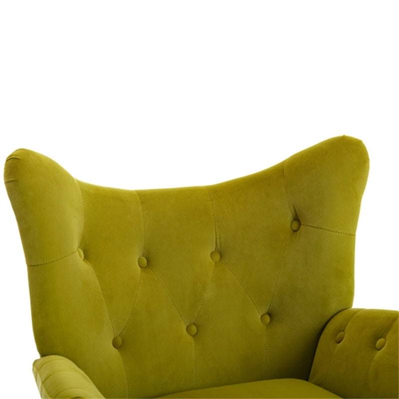 Velvet Accent Chair Armchair with Wooden Legs M568086