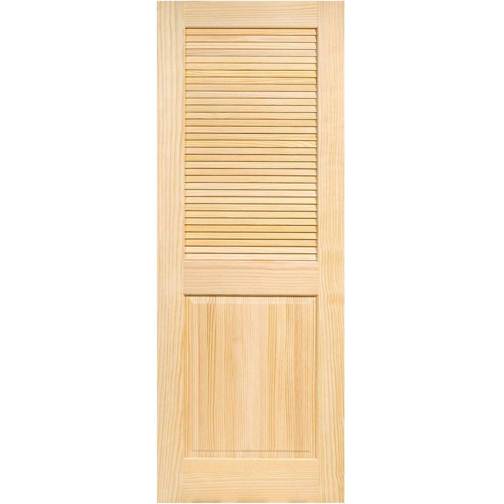 Solid Wood Louvered Slab Door L740