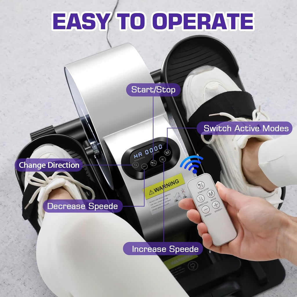 Portable Electric Seated Pedal Ellipse Machine with Remote and App Control, LCD Display C49435