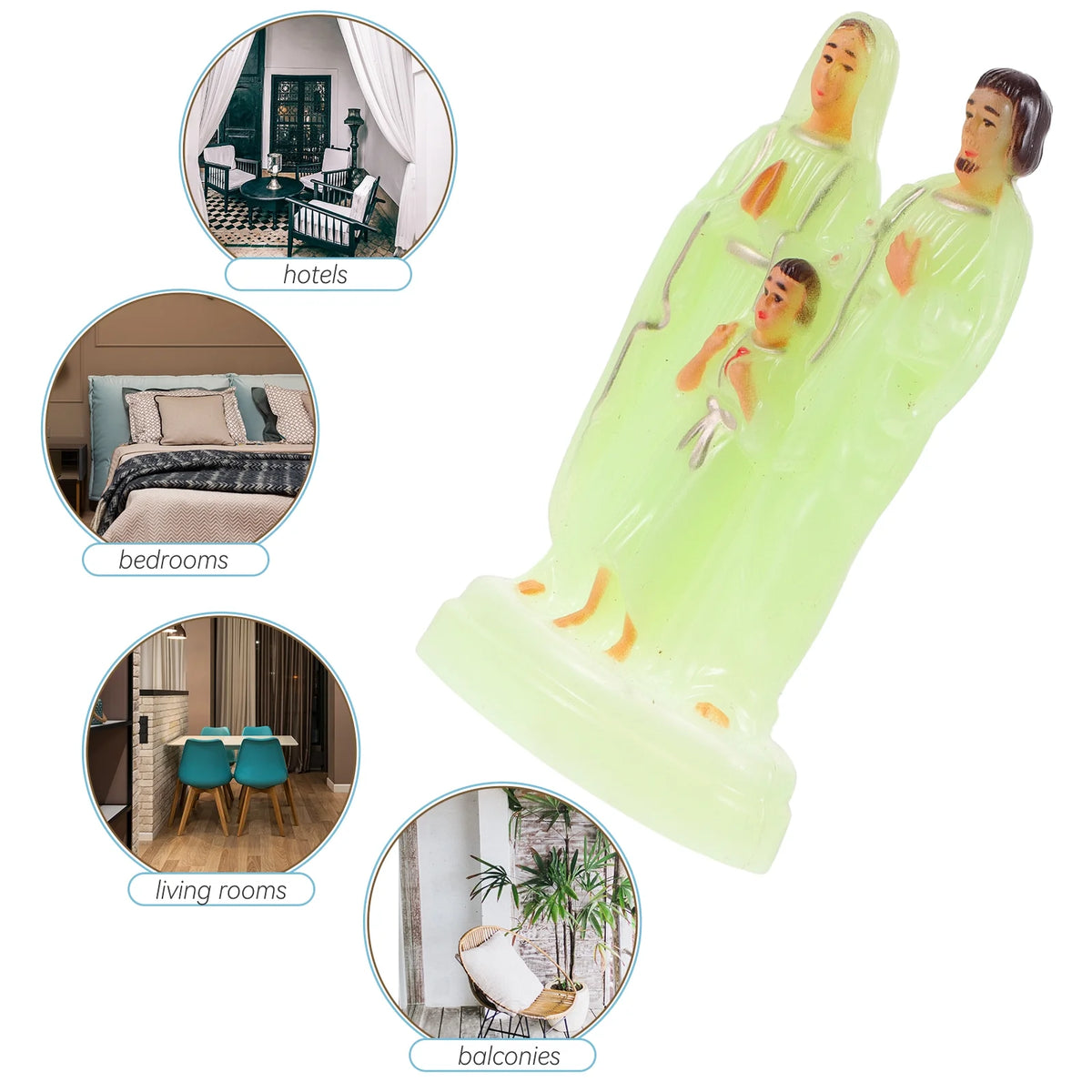 Desktop Decorations Luminous Ornament Church Statue J4769